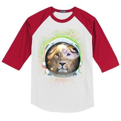 King Of The Universe Lion Space Astronaut Helmet Kids Colorblock Raglan Jersey