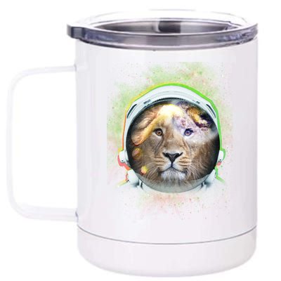 King Of The Universe Lion Space Astronaut Helmet 12 oz Stainless Steel Tumbler Cup