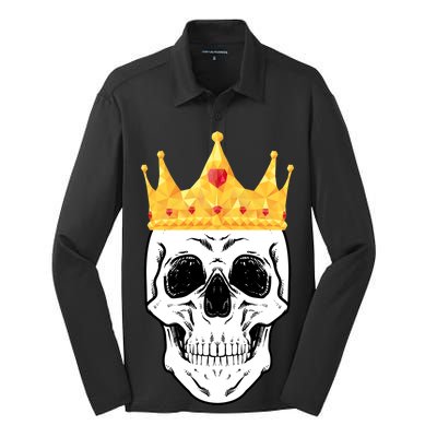 King Skull Silk Touch Performance Long Sleeve Polo