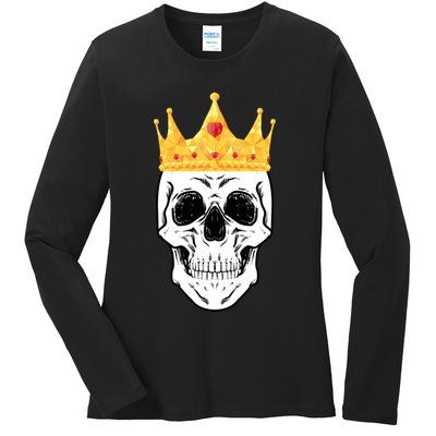 King Skull Ladies Long Sleeve Shirt