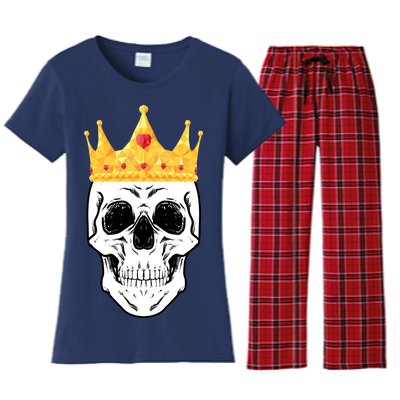 King Skull Women's Flannel Pajama Set