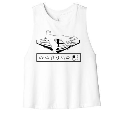 King Throw Funny Game Reference Women's Racerback Cropped Tank