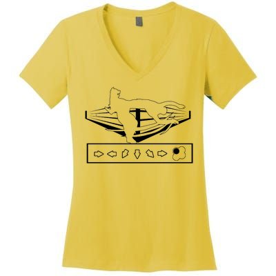 King Throw Funny Game Reference Women's V-Neck T-Shirt