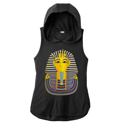 King Tut Pharaoh Egyptian Ladies PosiCharge Tri-Blend Wicking Draft Hoodie Tank