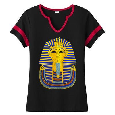 King Tut Pharaoh Egyptian Ladies Halftime Notch Neck Tee