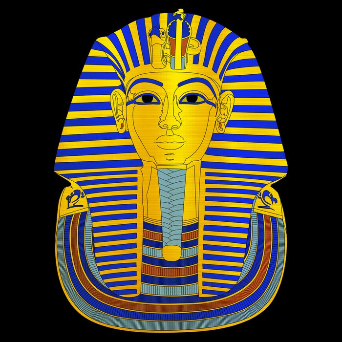 King Tut Pharaoh Egyptian Stripe Pom Pom Beanie