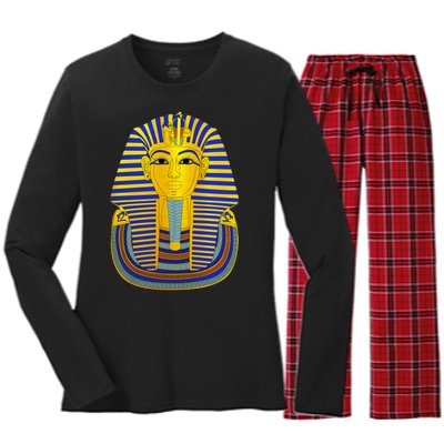 King Tut Pharaoh Egyptian Women's Long Sleeve Flannel Pajama Set 