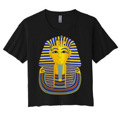 King Tut Pharaoh Egyptian Women's Crop Top Tee