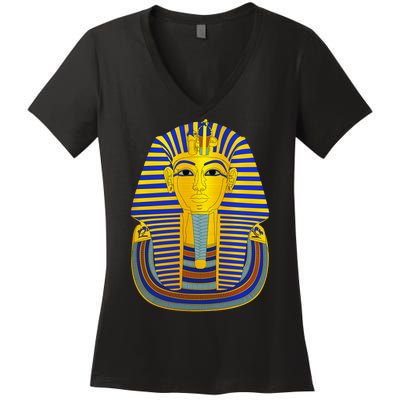 King Tut Pharaoh Egyptian Women's V-Neck T-Shirt