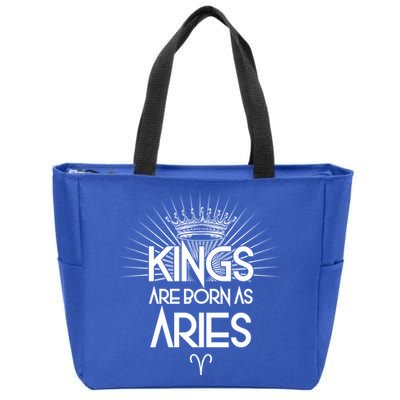 Kings Are Born As Aries Zip Tote Bag