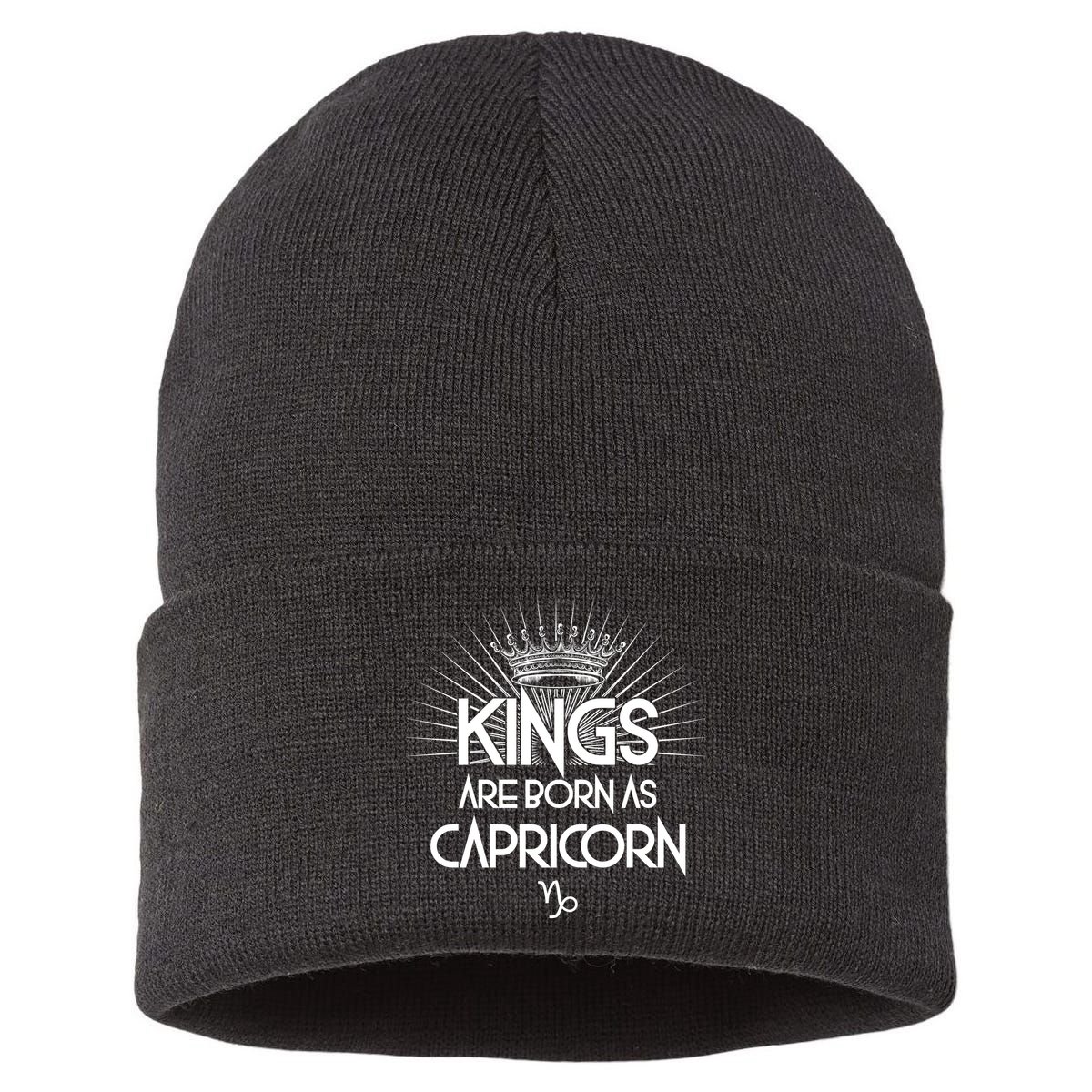 Kings Are Born As Capricorn Sustainable Knit Beanie