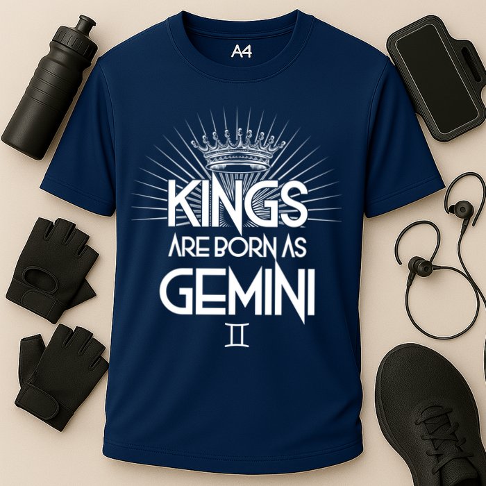 Kings Are Born As Gemini Cooling Performance Crew T-Shirt