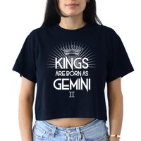 Kings Are Born As Gemini Women's Crop Top Tee