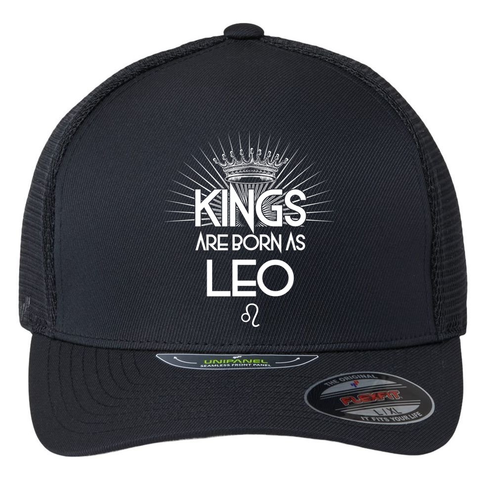 Kings Are Born As Leo Flexfit Unipanel Trucker Cap