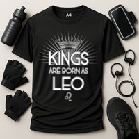 Kings Are Born As Leo Cooling Performance Crew T-Shirt