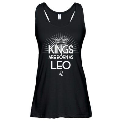 Kings Are Born As Leo Ladies Essential Flowy Tank