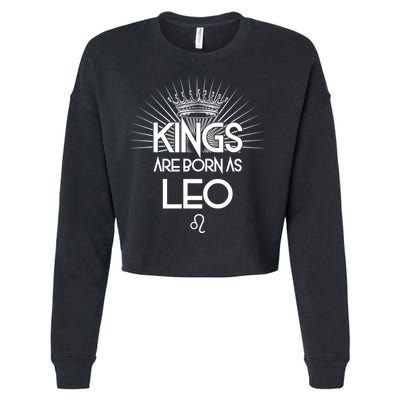 Kings Are Born As Leo Cropped Pullover Crew