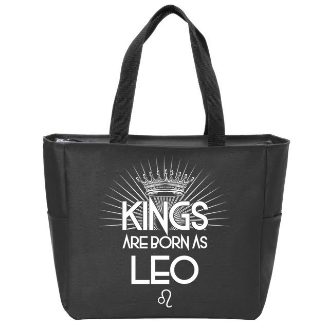 Kings Are Born As Leo Zip Tote Bag