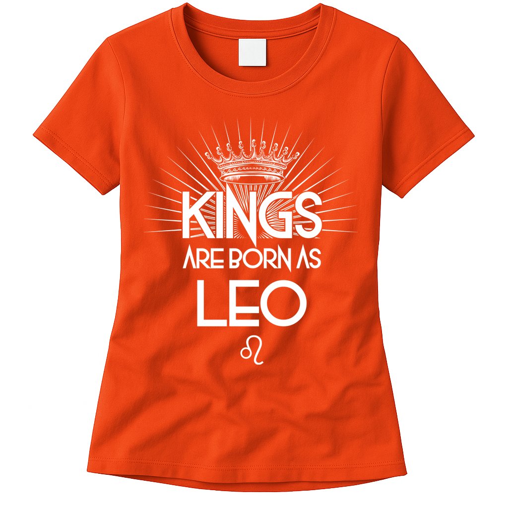 Kings Are Born As Leo Womens T-Shirt