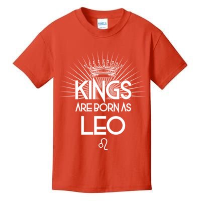 Kings Are Born As Leo Kids T-Shirt