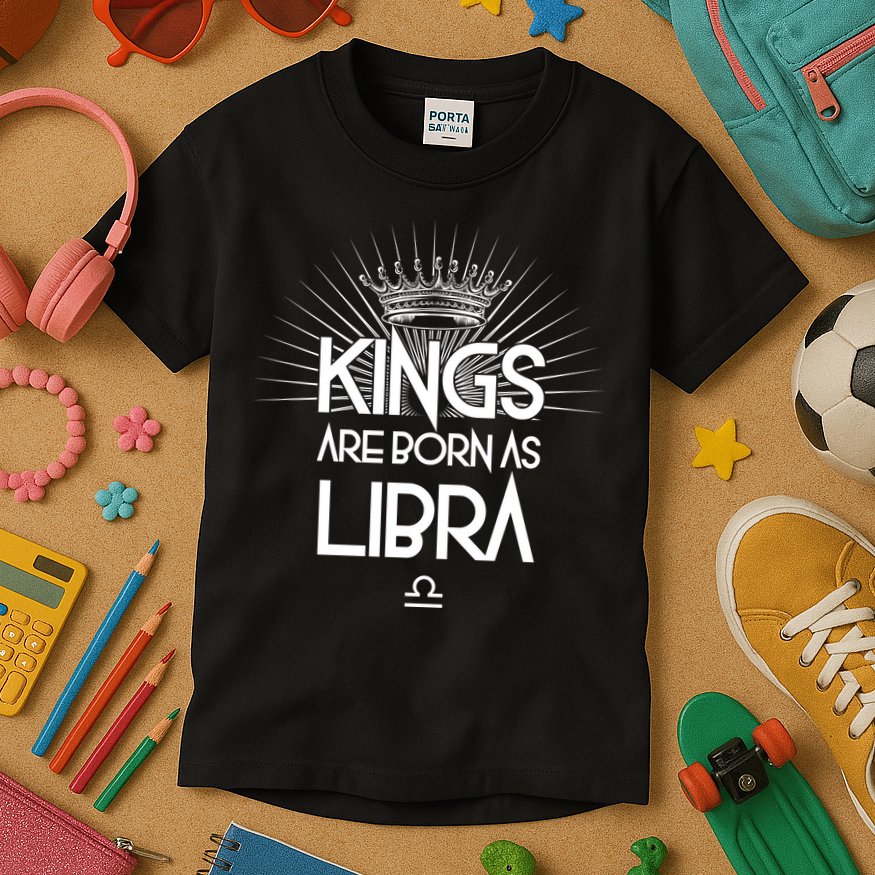 Kings Are Born As Libra Kids T-Shirt