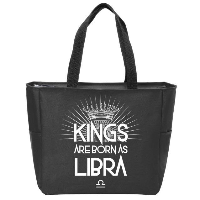 Kings Are Born As Libra Zip Tote Bag