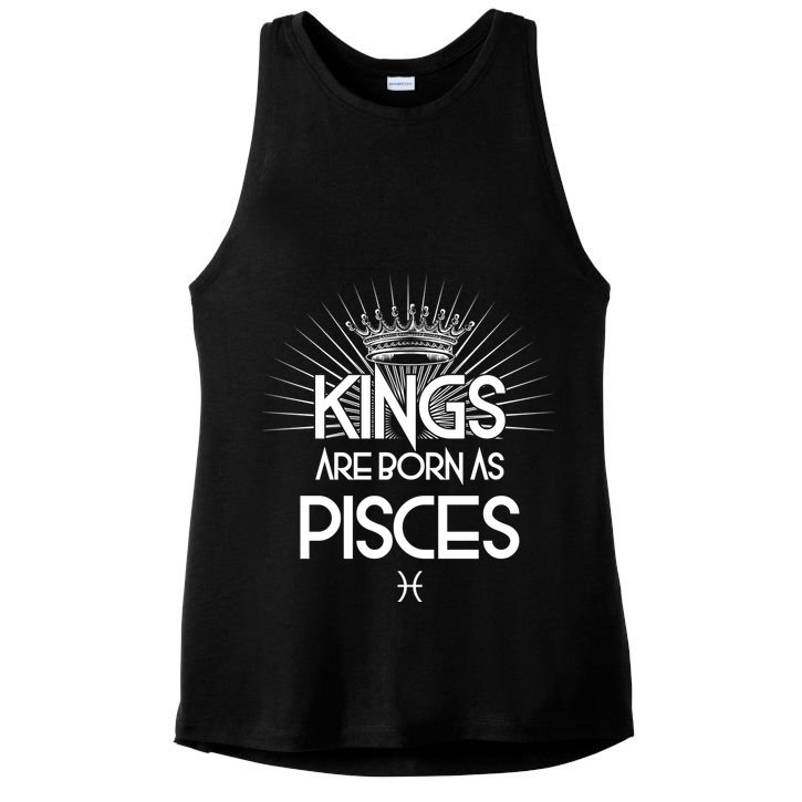 Kings Are Born As Pisces Ladies PosiCharge Tri-Blend Wicking Tank