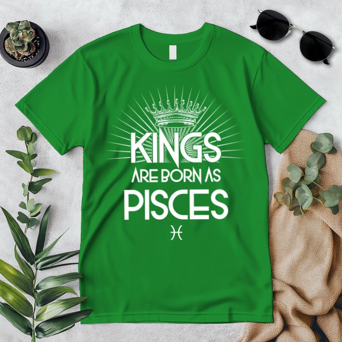 Kings Are Born As Pisces Premium T-Shirt