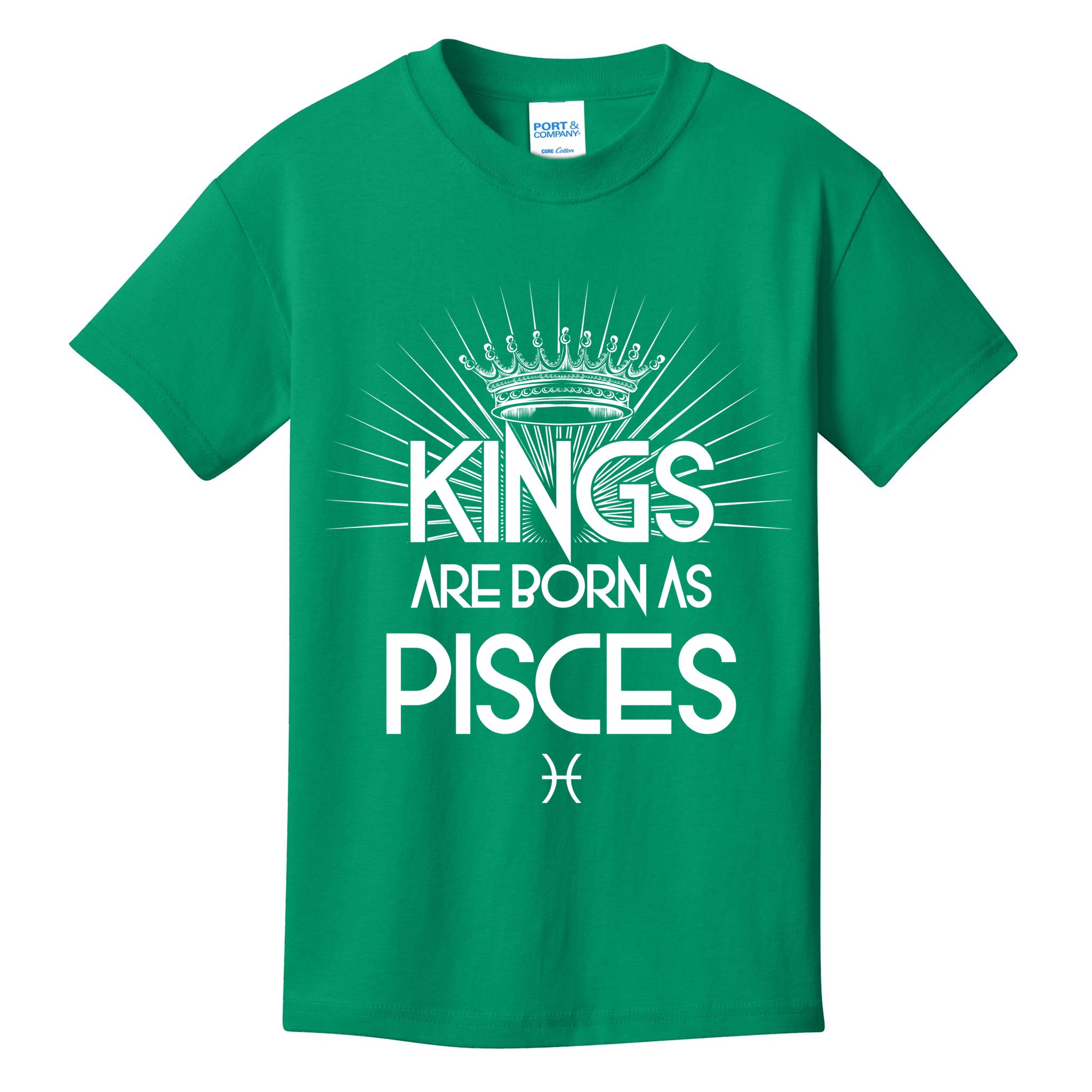 Kings Are Born As Pisces Kids T-Shirt