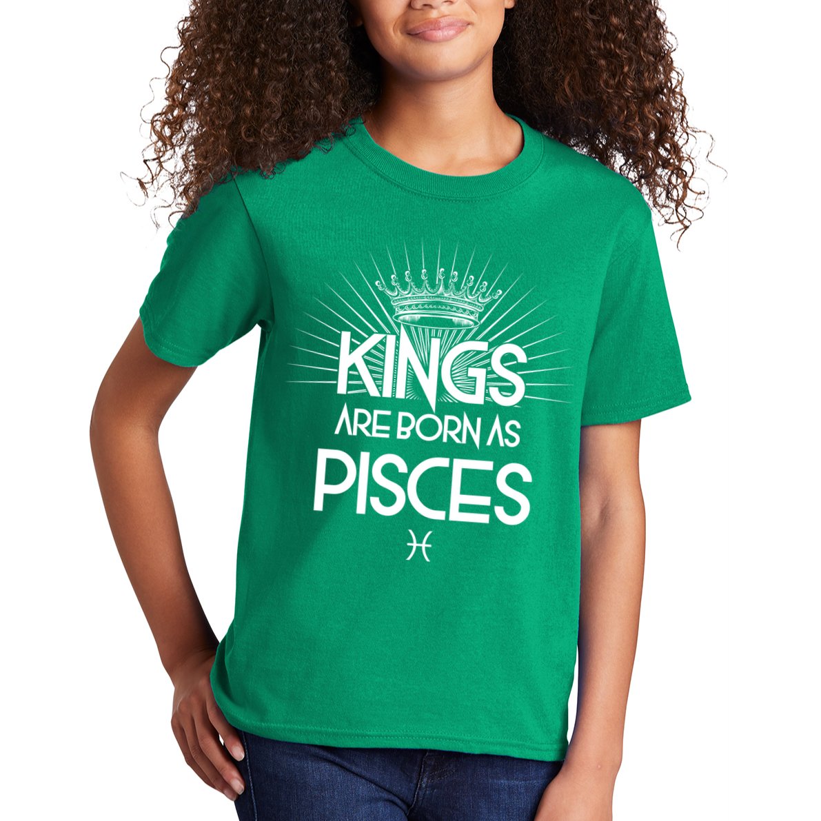Kings Are Born As Pisces Kids T-Shirt