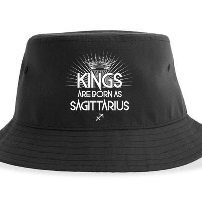 Kings Are Born As Sagittarius Sustainable Bucket Hat