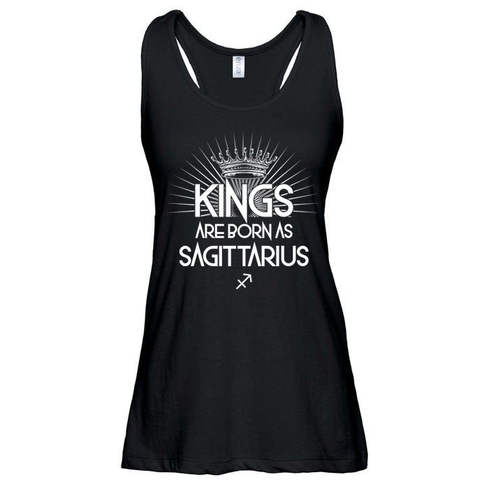 Kings Are Born As Sagittarius Ladies Essential Flowy Tank