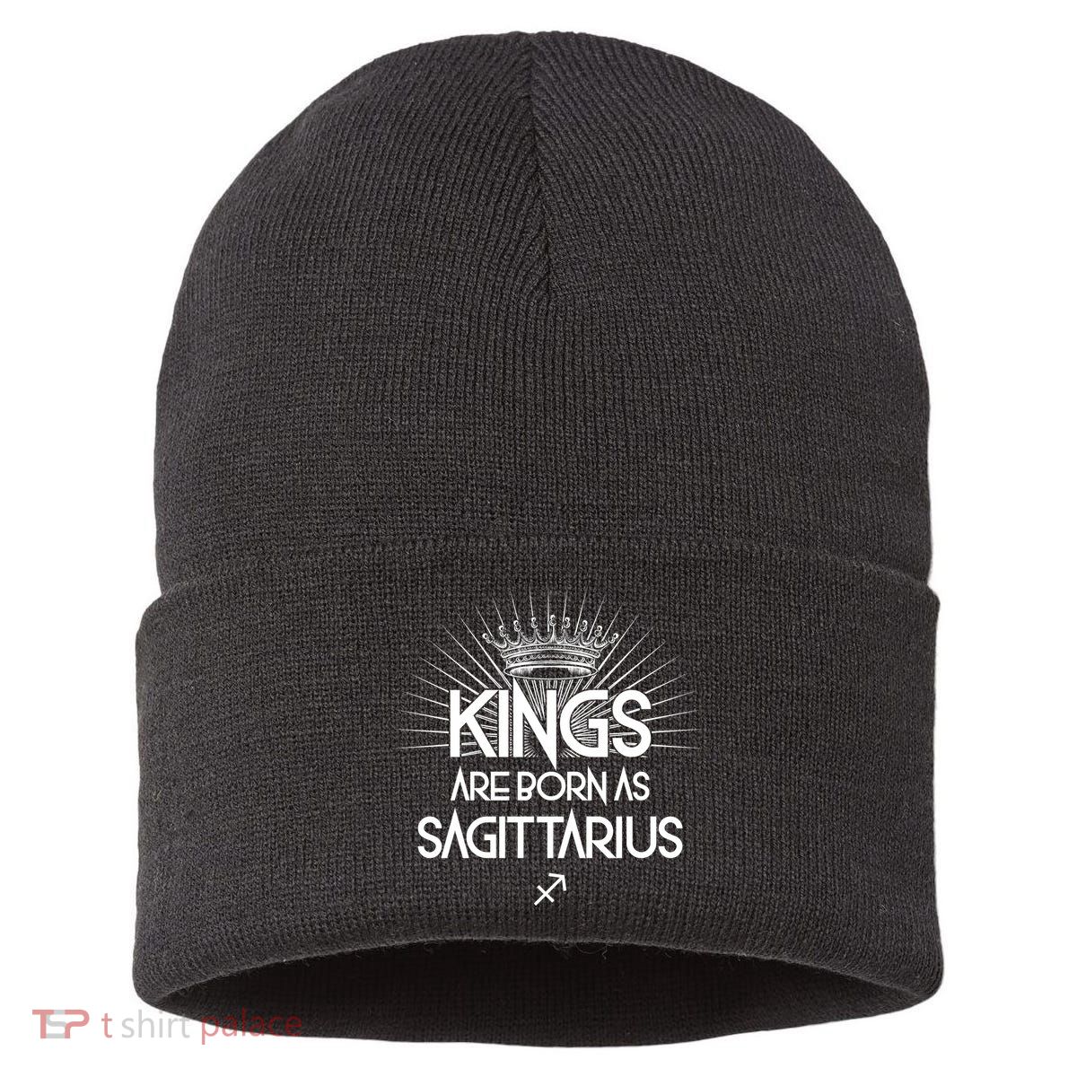 Kings Are Born As Sagittarius Sustainable Knit Beanie