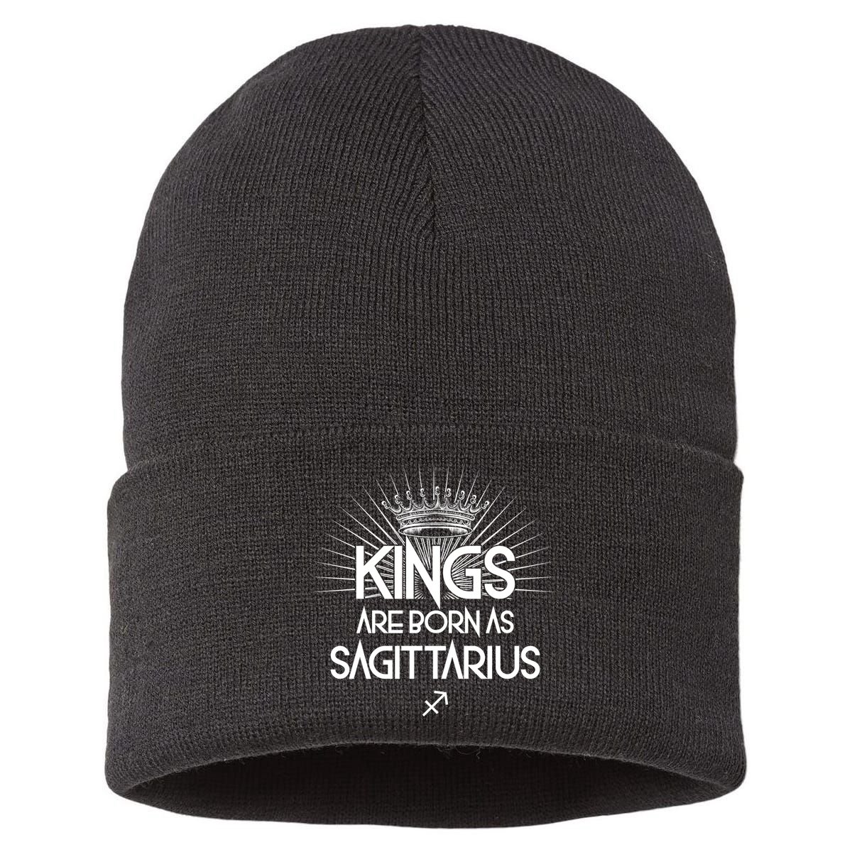 Kings Are Born As Sagittarius Sustainable Knit Beanie