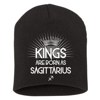 Kings Are Born As Sagittarius Short Acrylic Beanie
