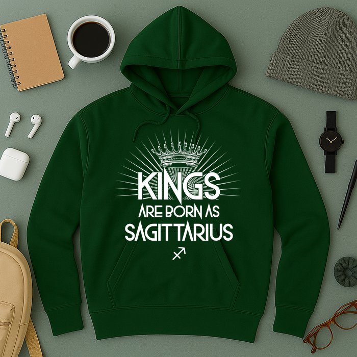 Kings Are Born As Sagittarius Hoodie