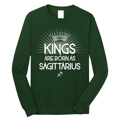Kings Are Born As Sagittarius Long Sleeve Shirt
