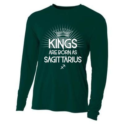 Kings Are Born As Sagittarius Cooling Performance Long Sleeve Crew
