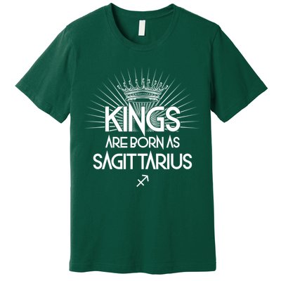 Kings Are Born As Sagittarius Premium T-Shirt