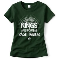 Kings Are Born As Sagittarius Womens T-Shirt