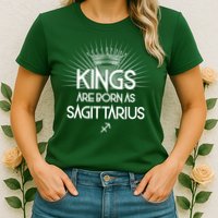 Kings Are Born As Sagittarius Womens T-Shirt