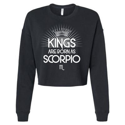Kings Are Born As Scorpio Cropped Pullover Crew