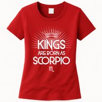 Kings Are Born As Scorpio Womens T-Shirt