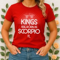 Kings Are Born As Scorpio Womens T-Shirt