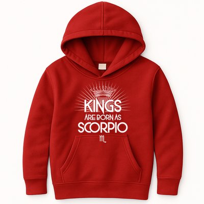 Kings Are Born As Scorpio Kids Hoodie