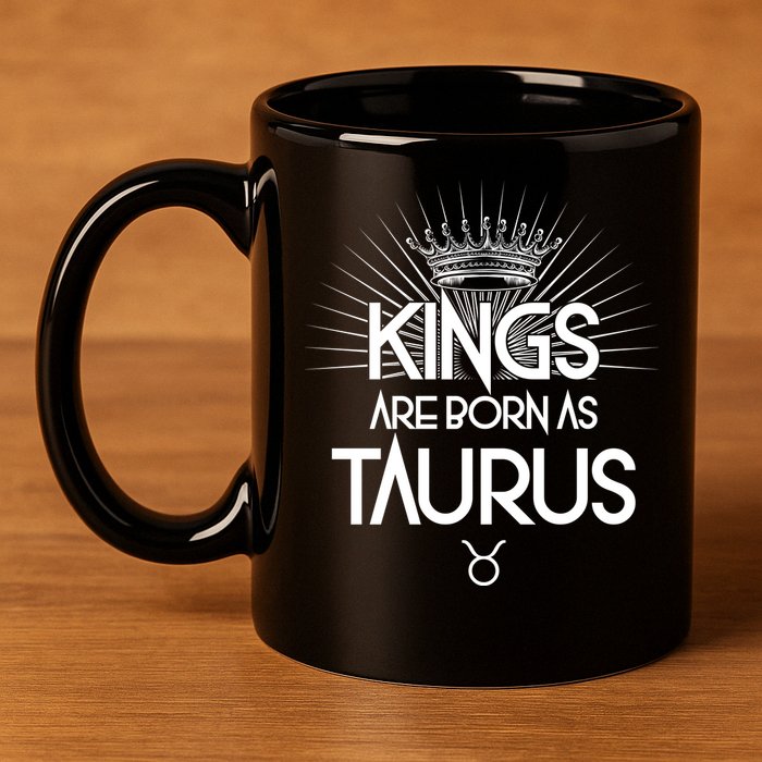 Kings Are Born As Taurus 11oz C Handle Ceramic Mug