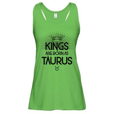 Kings Are Born As Taurus Ladies Essential Flowy Tank