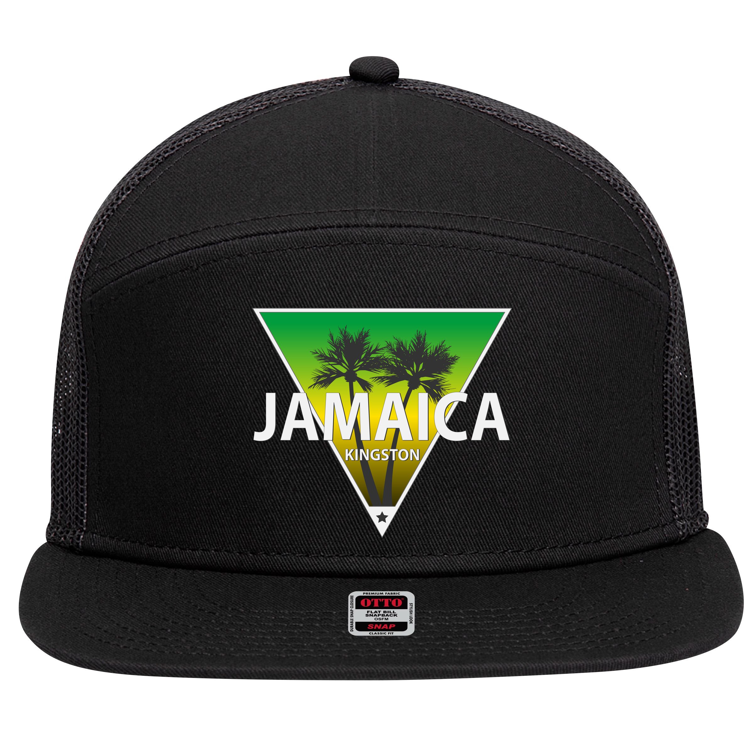 Kingston Jamaica 7 Panel Mesh Trucker Snapback Hat