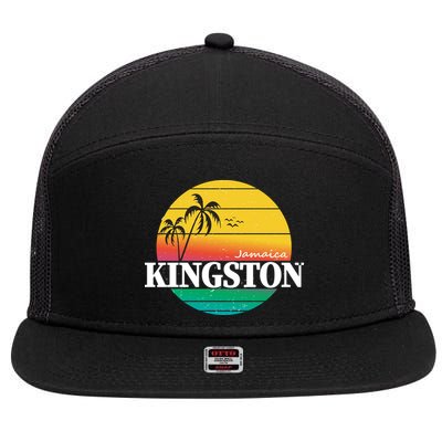 Kingston Jamaica Retro 7 Panel Mesh Trucker Snapback Hat