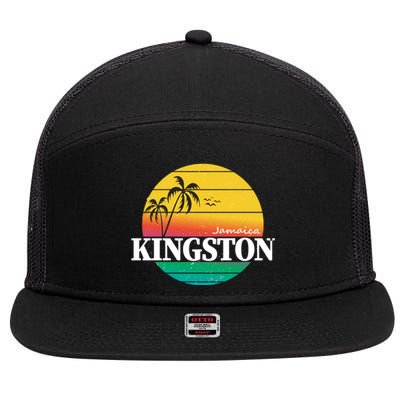 Kingston Jamaica Retro 7 Panel Mesh Trucker Snapback Hat